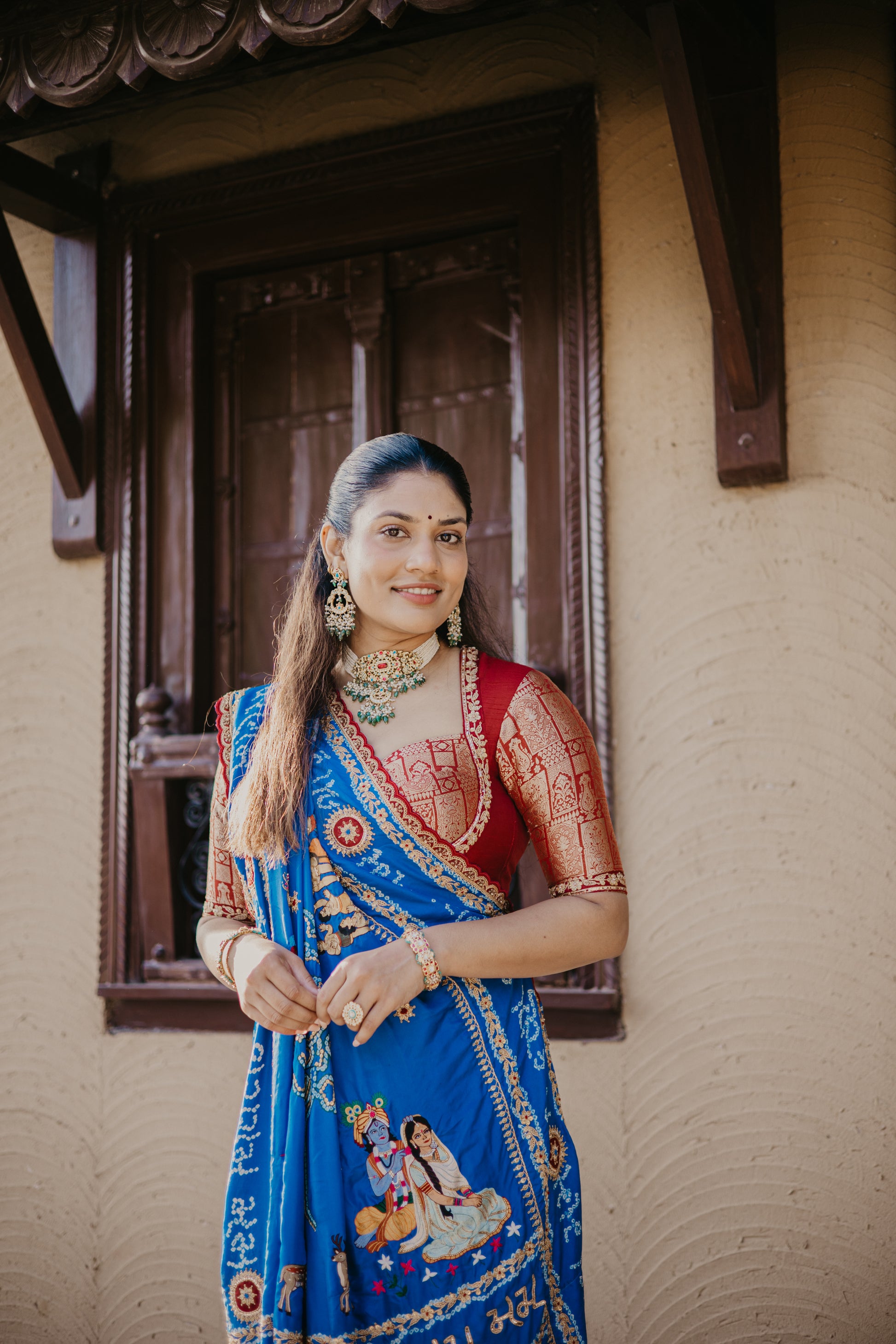 Blue Bandhej Saree - 800 hours