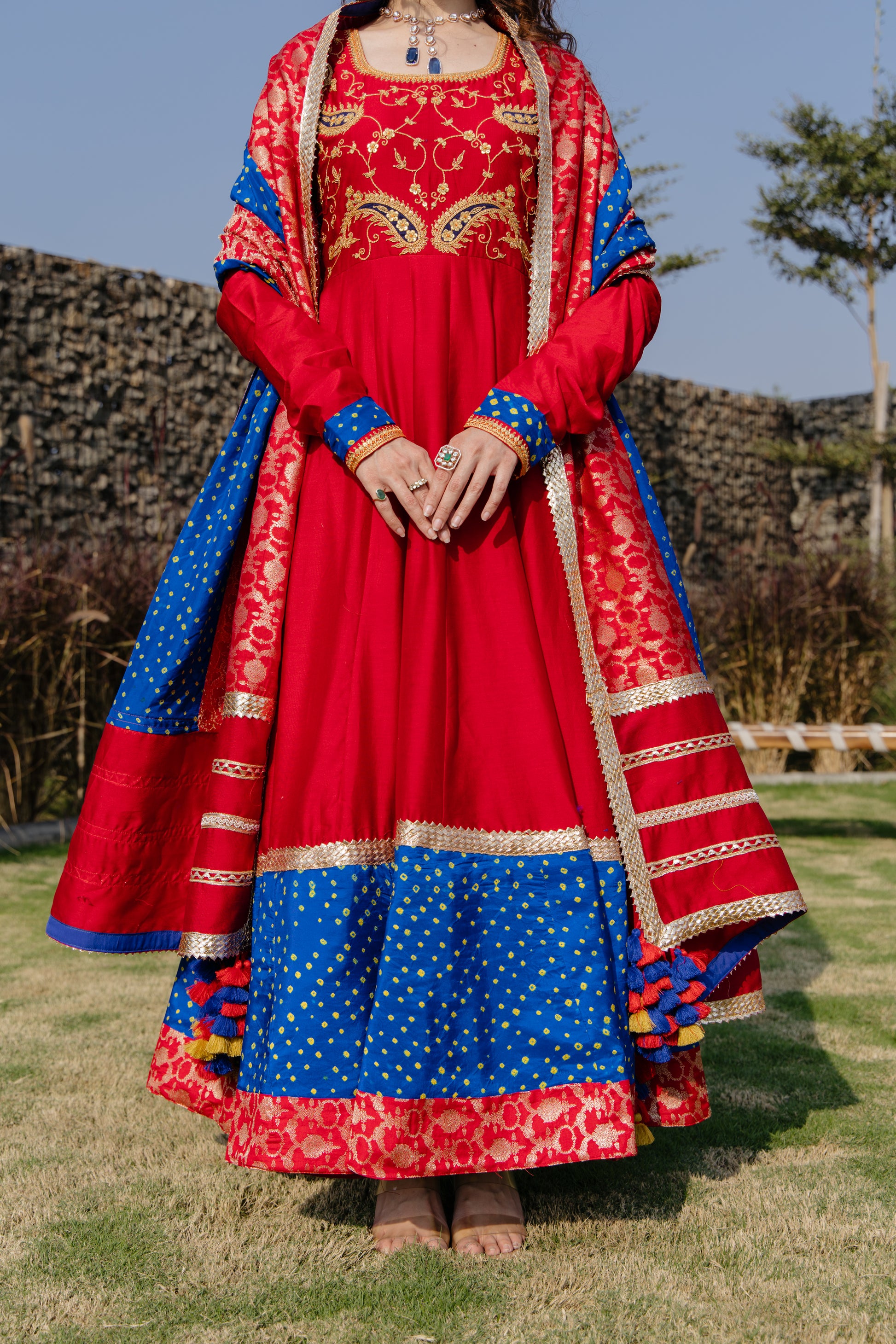 Red Anarkali Dress