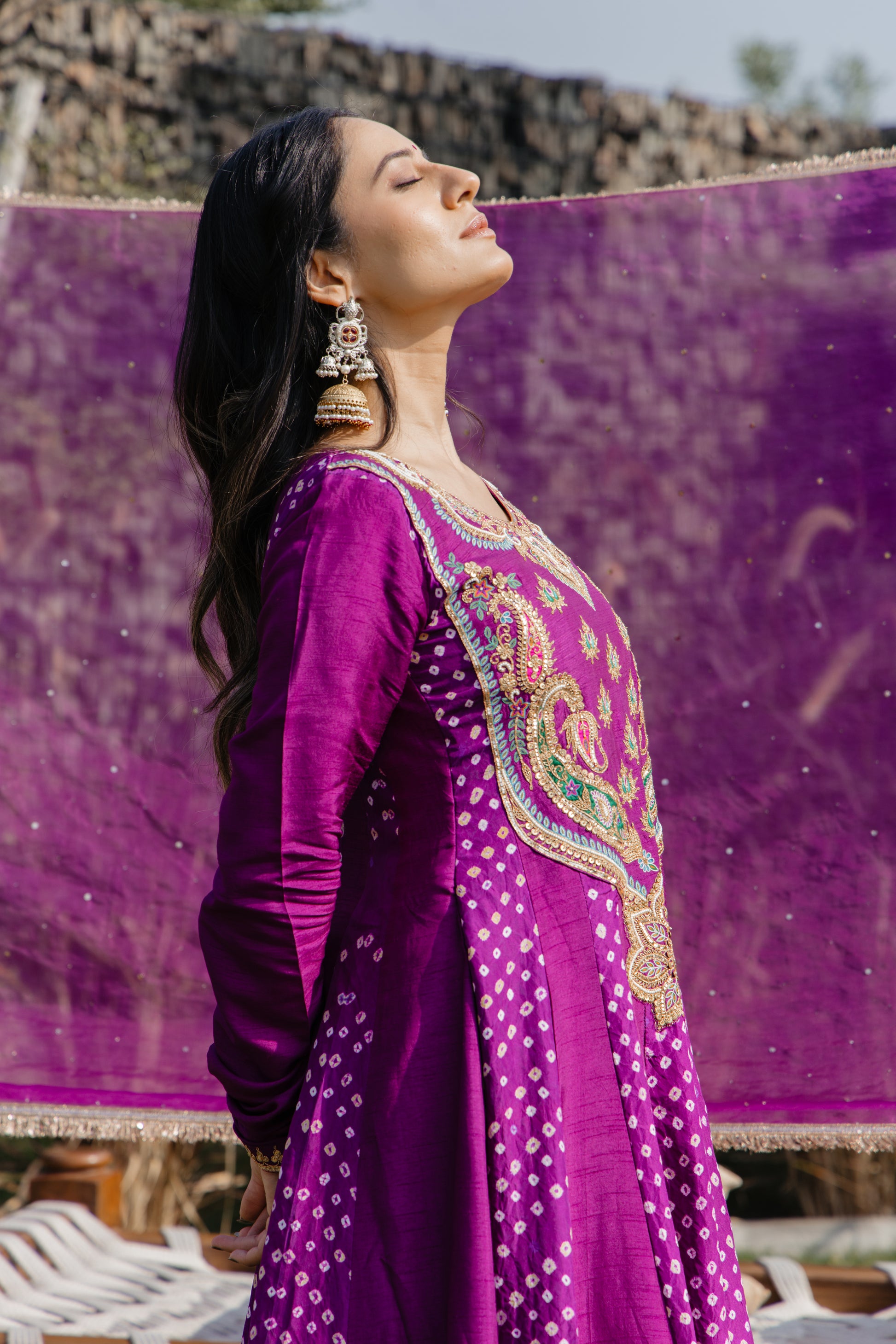 Magenta Anarkali Dress