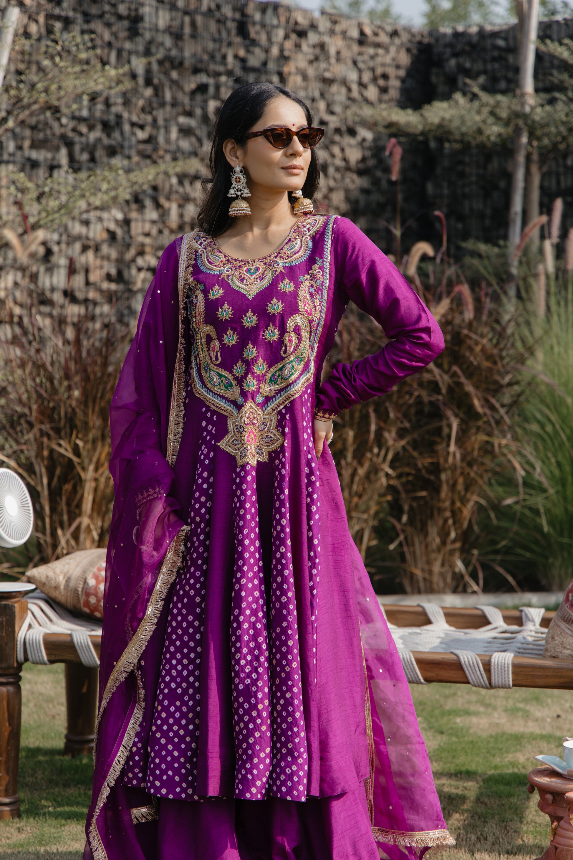 Magenta Anarkali Dress