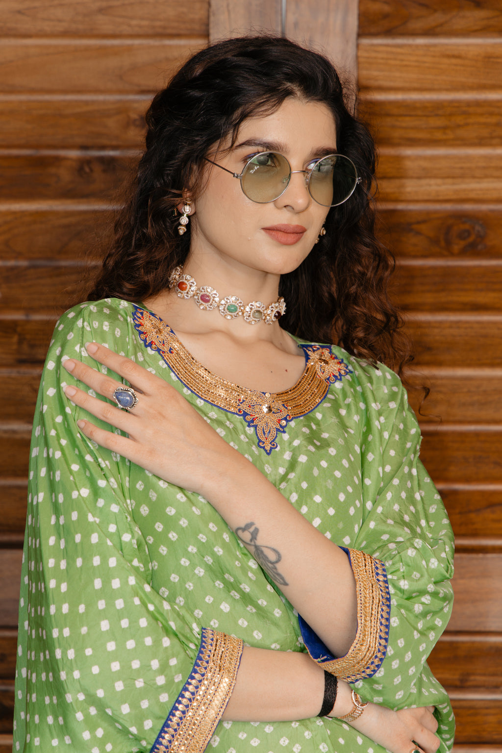 Sage green cord-set