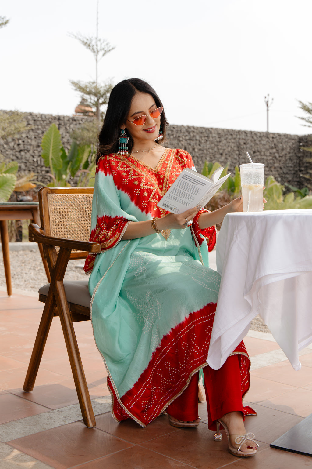 Turquoise Sea green Kaftan
