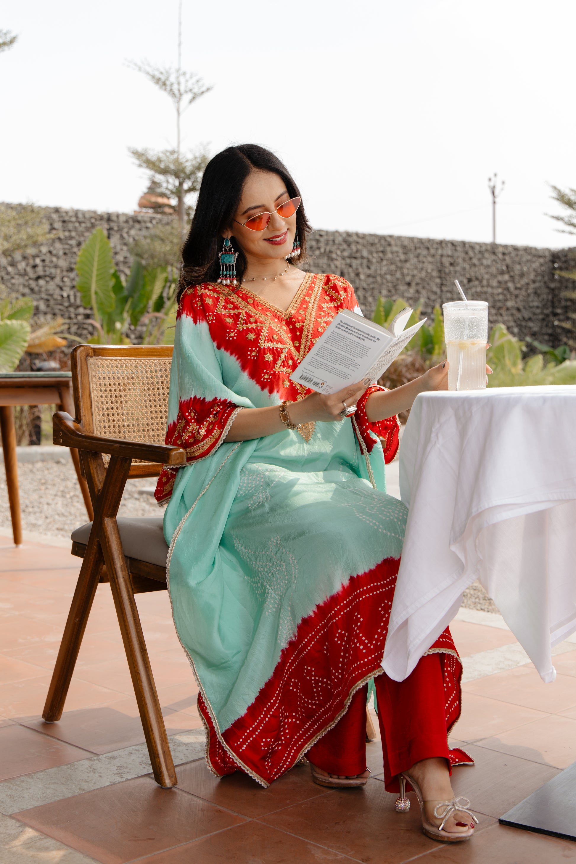 Turquoise Sea green Kaftan