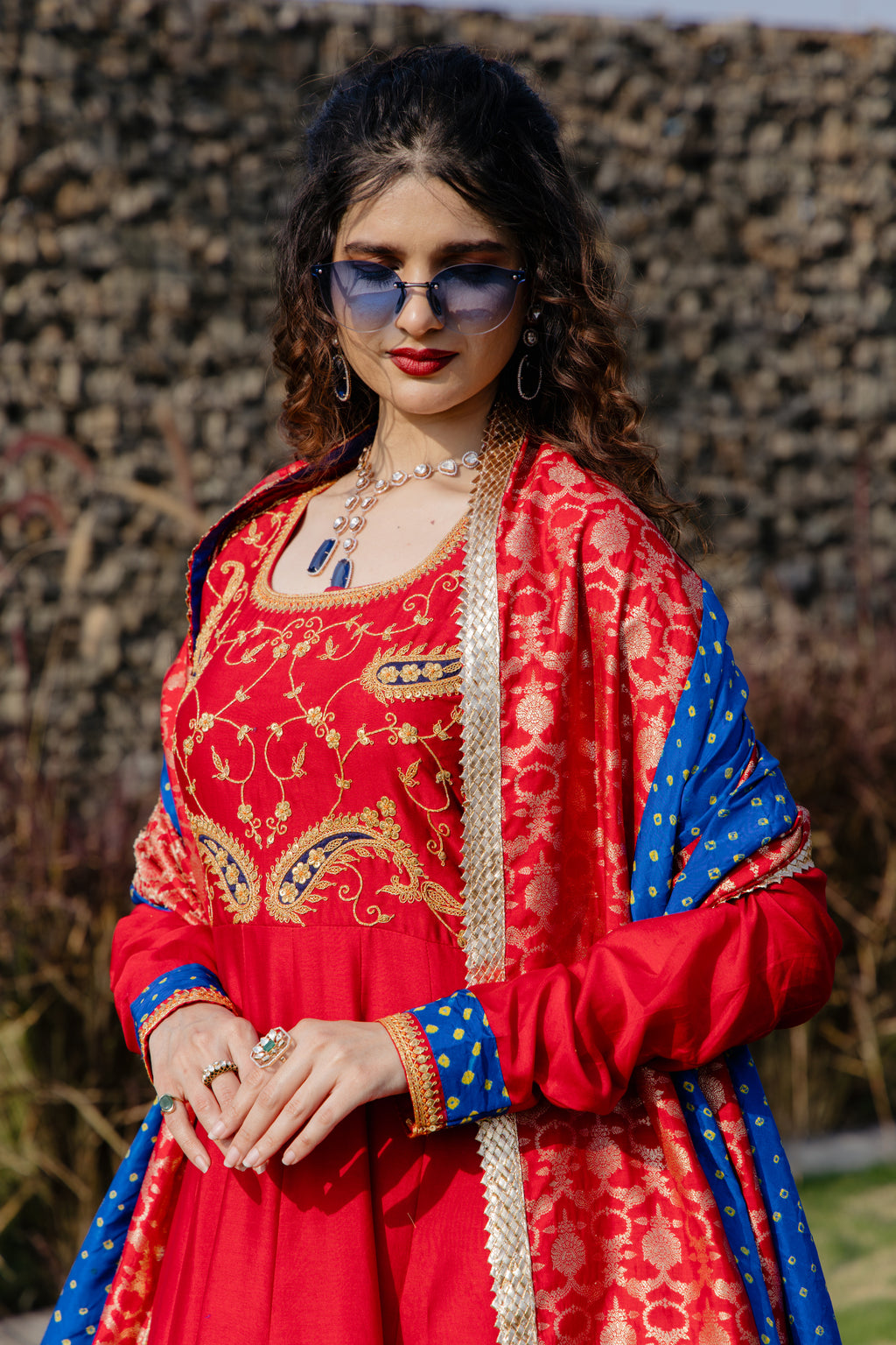 Red Anarkali Dress