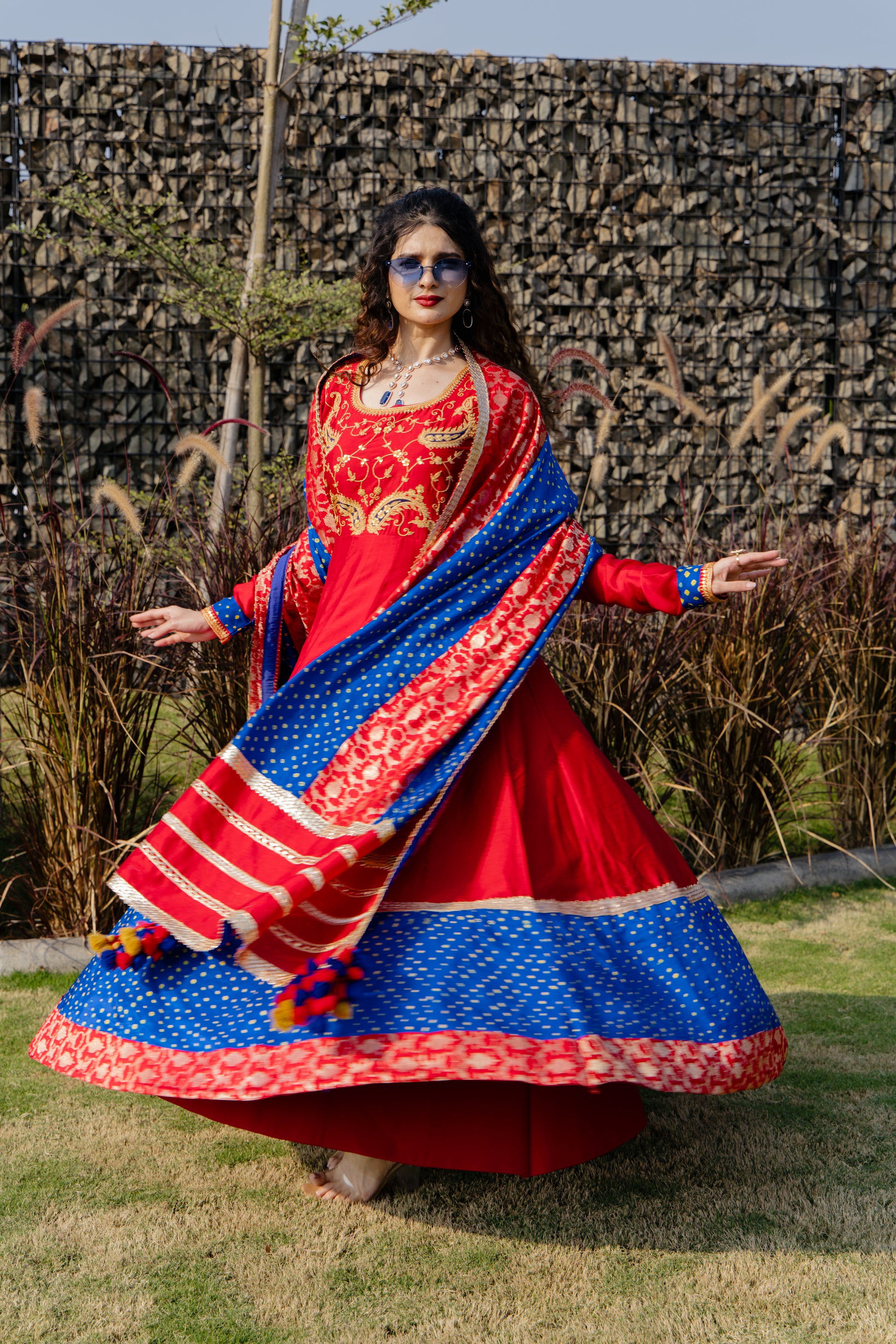 Red Anarkali Dress