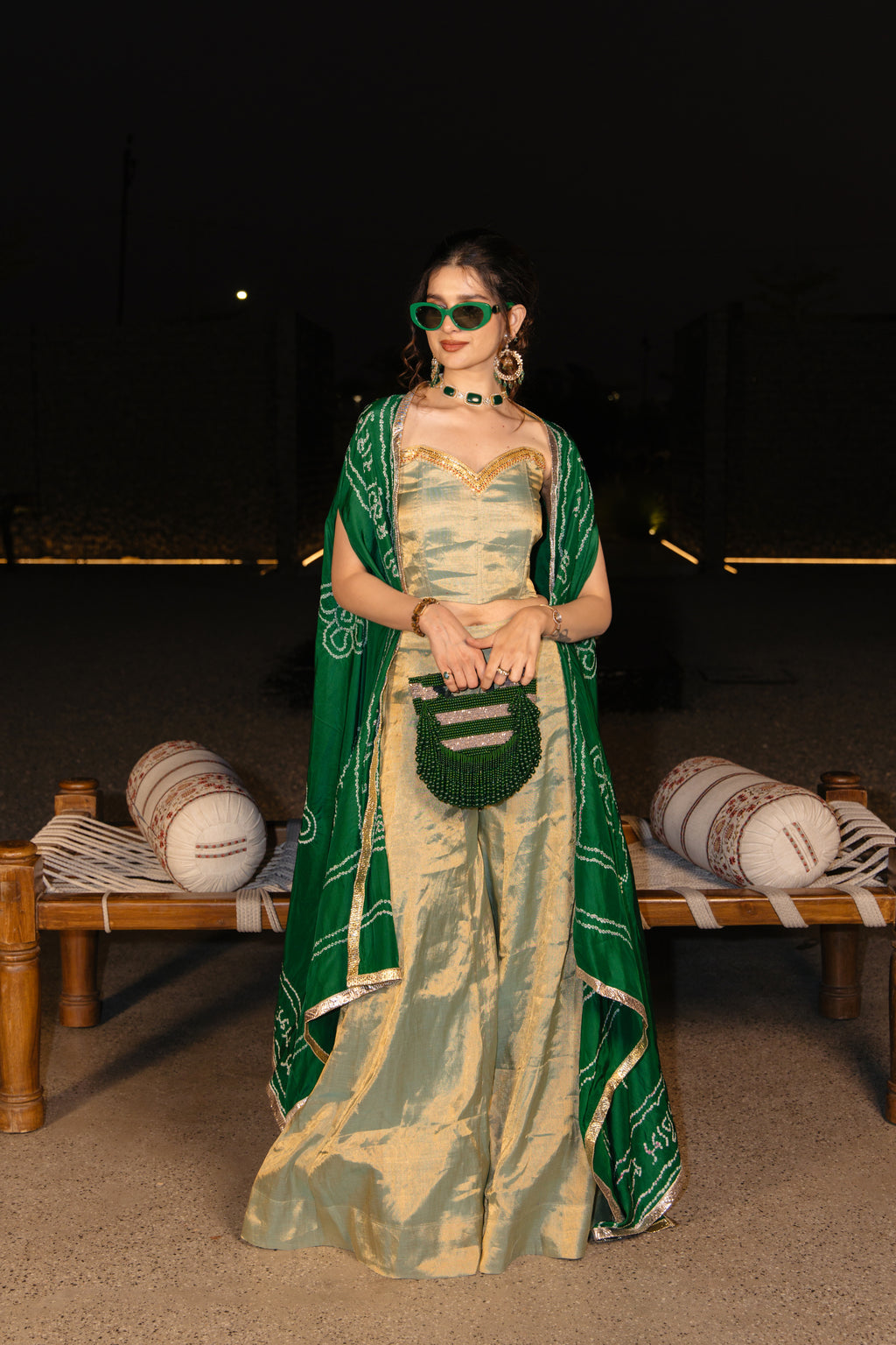 Green Corset + Plazo