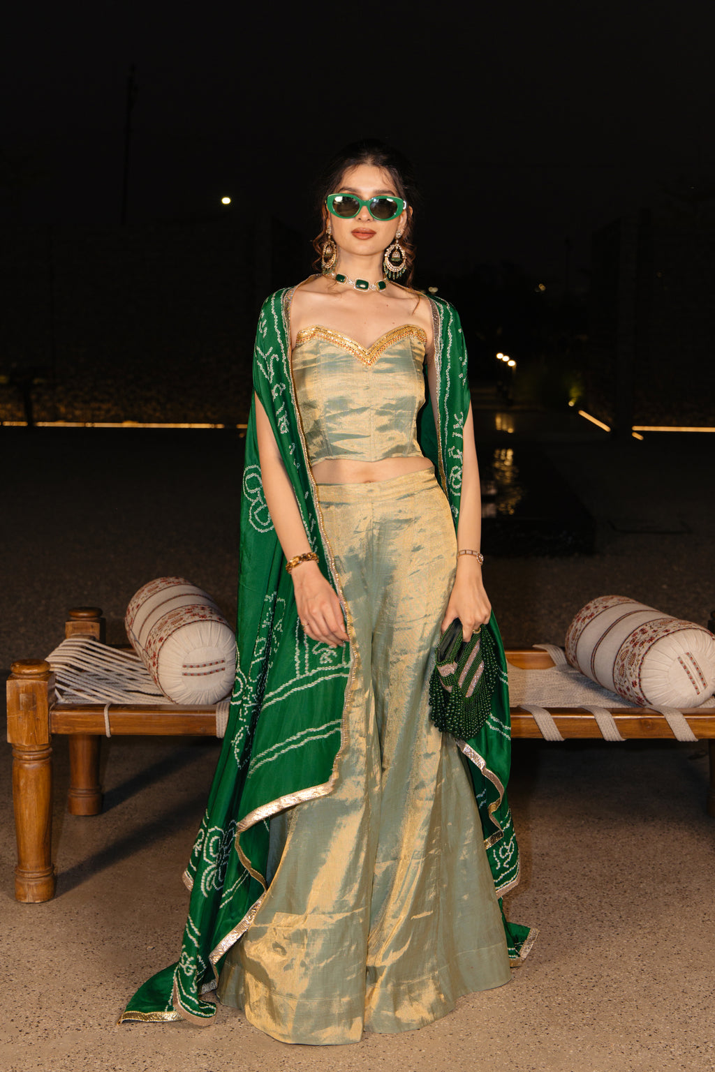 Green Corset + Plazo