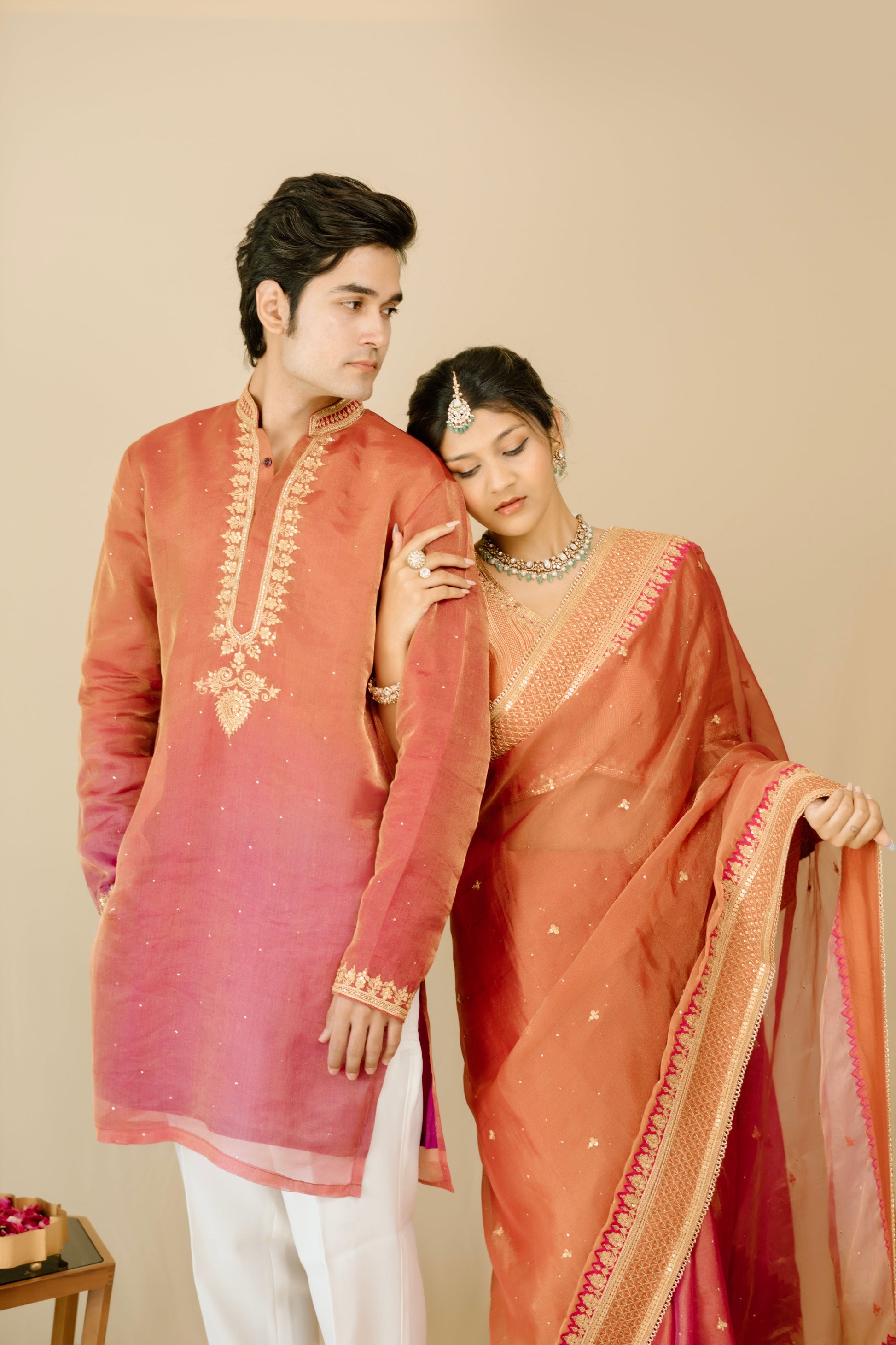 Orange mens Kurta