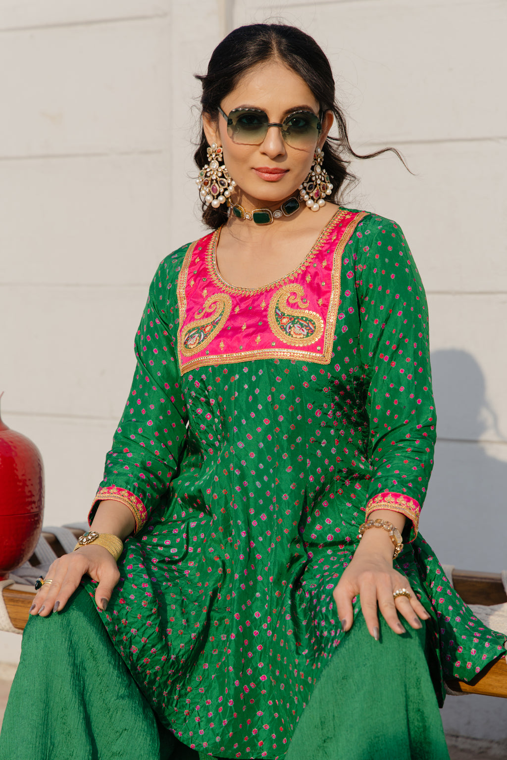 Green Sharara dress