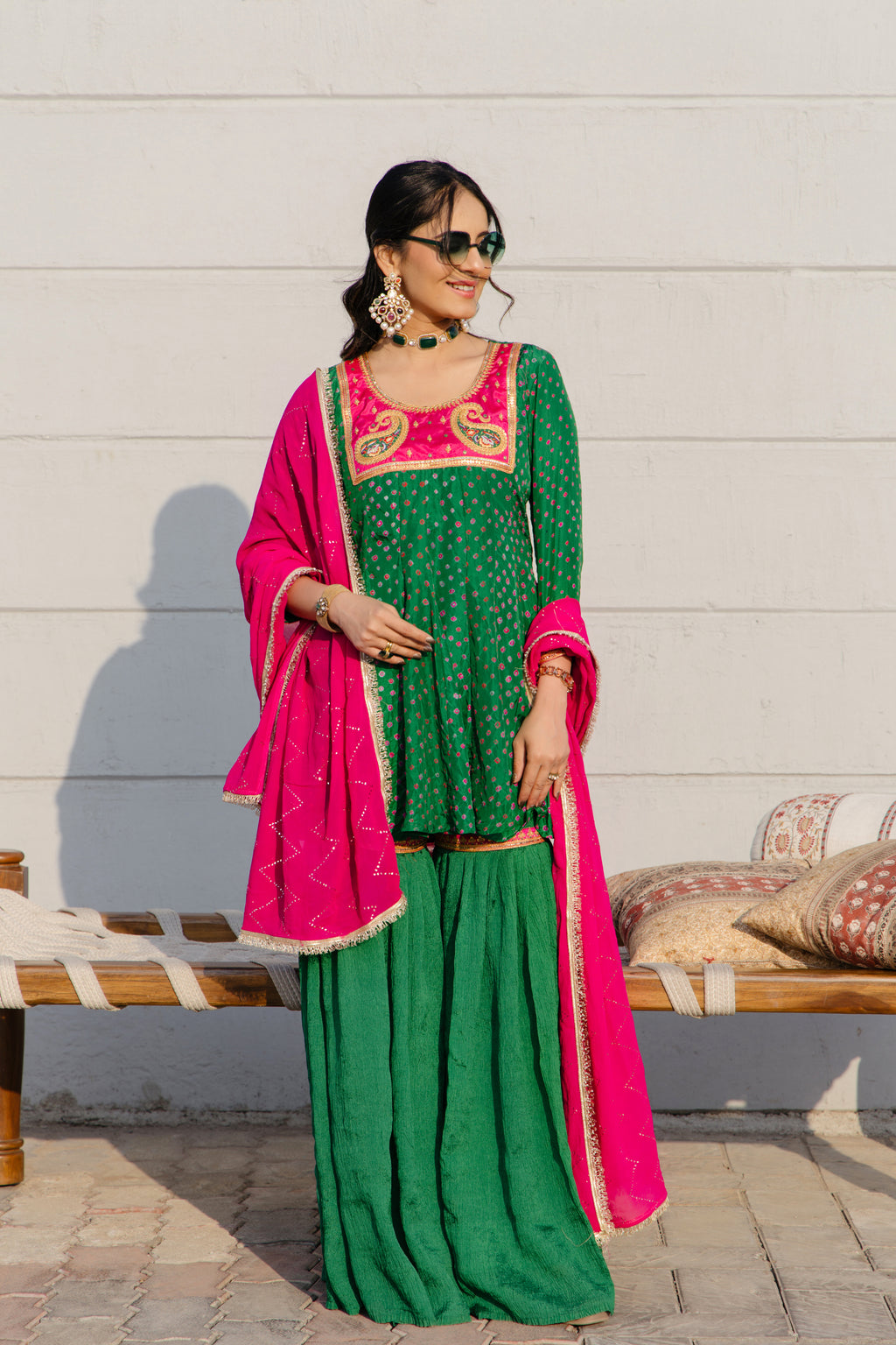 Green Sharara dress