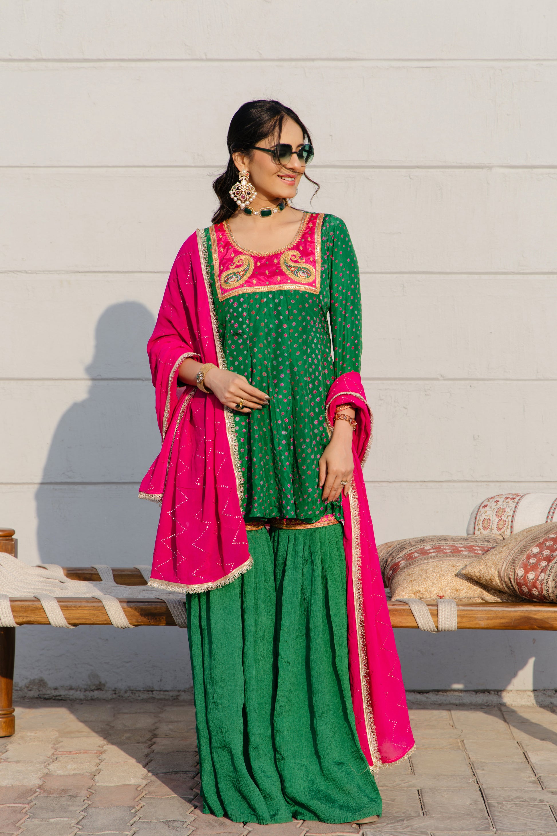 Green Sharara dress