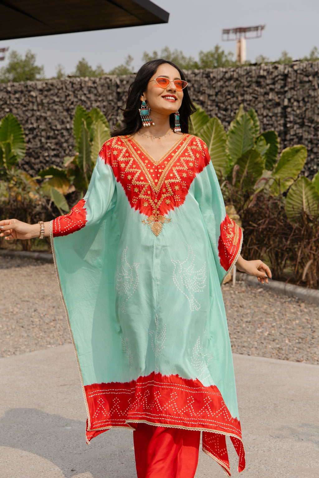 Turquoise Sea green Kaftan