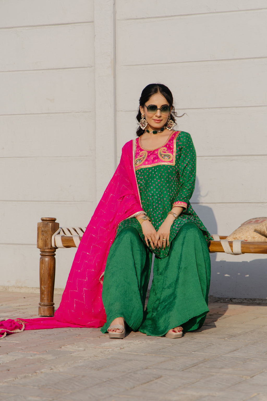 Green Sharara dress