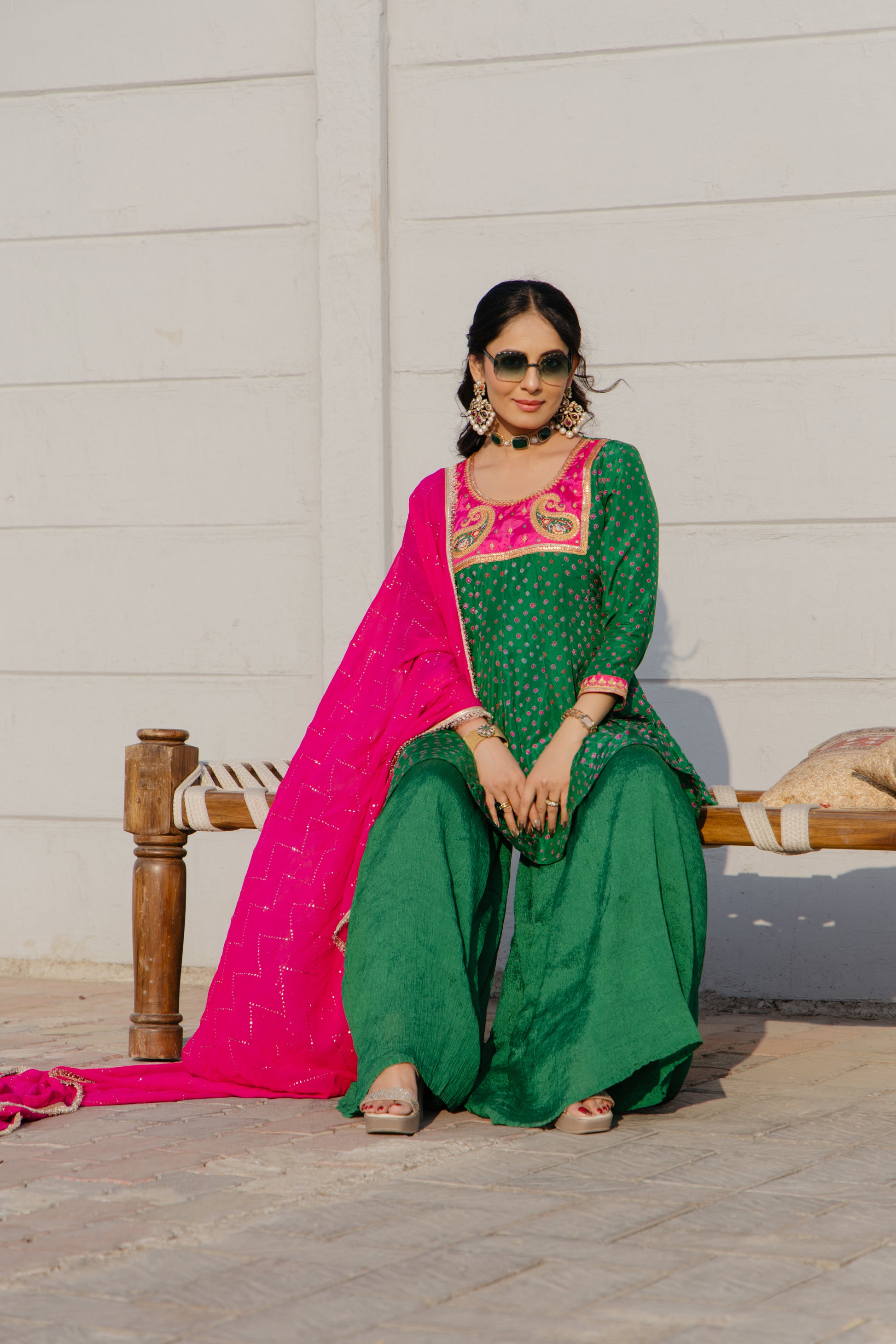 Green Sharara dress