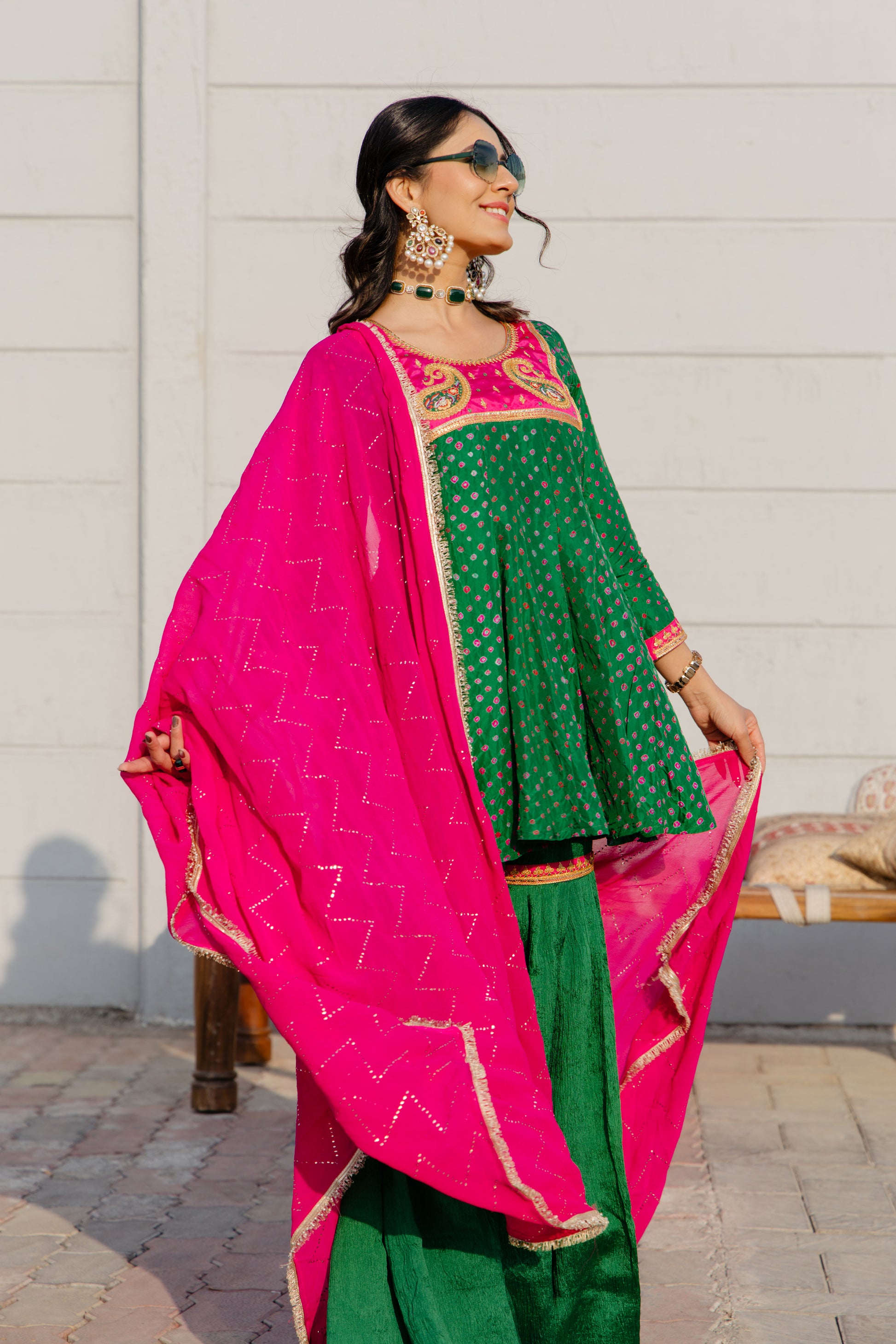 Green Sharara dress
