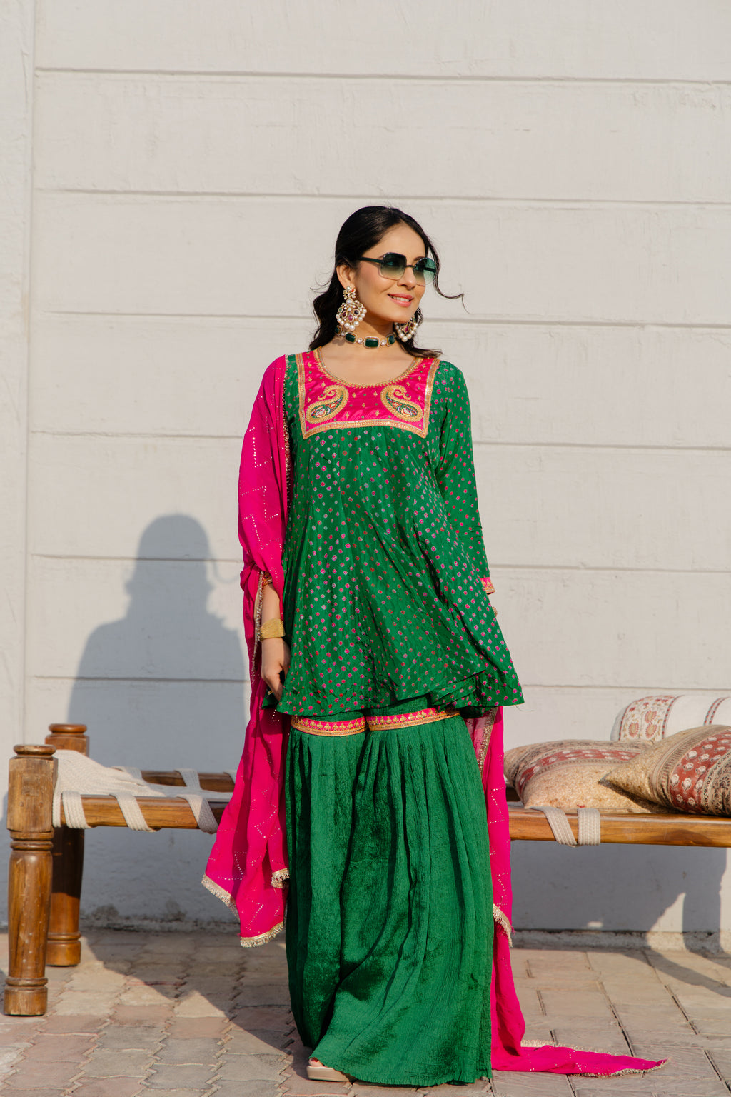 Green Sharara dress