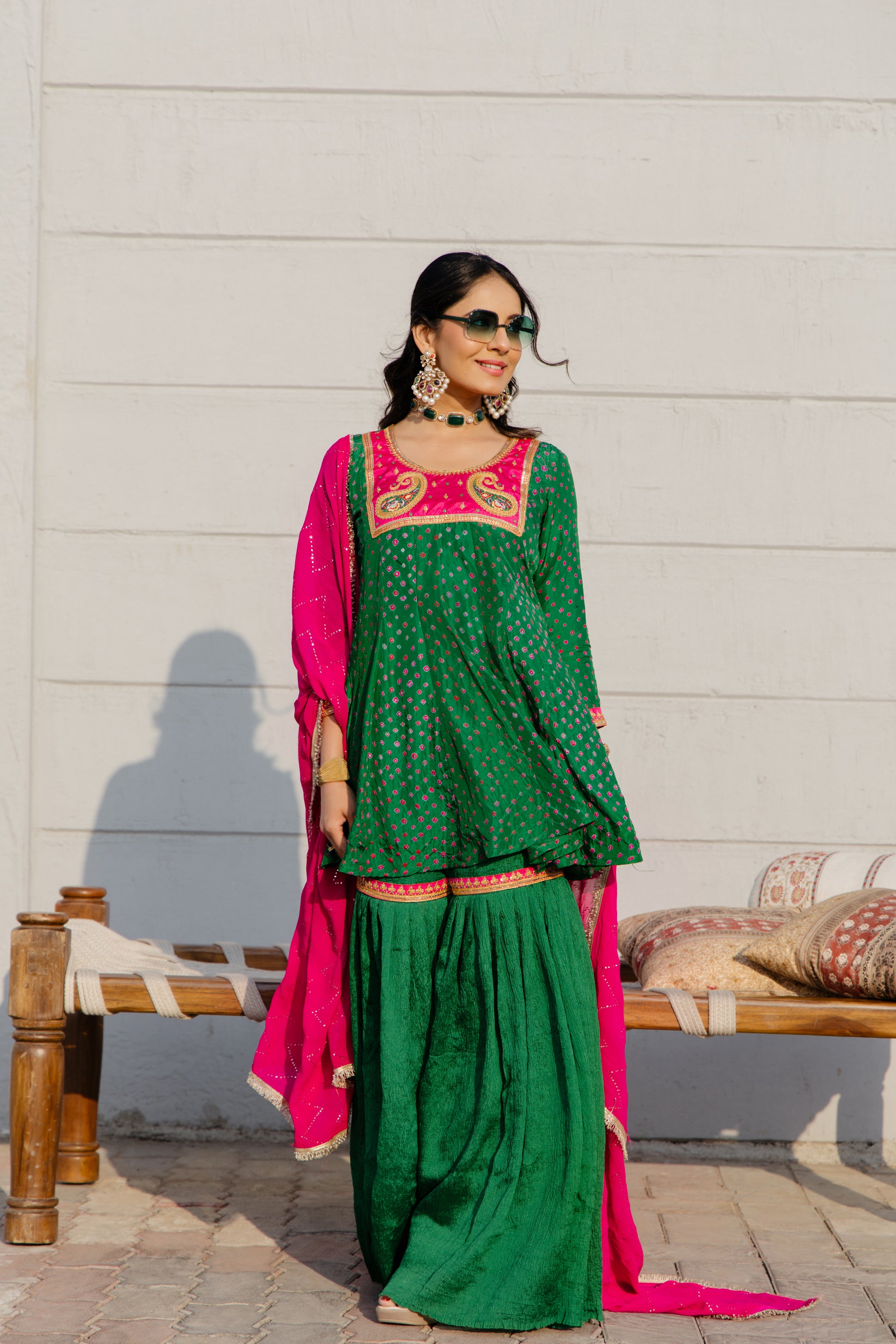 Green Sharara dress