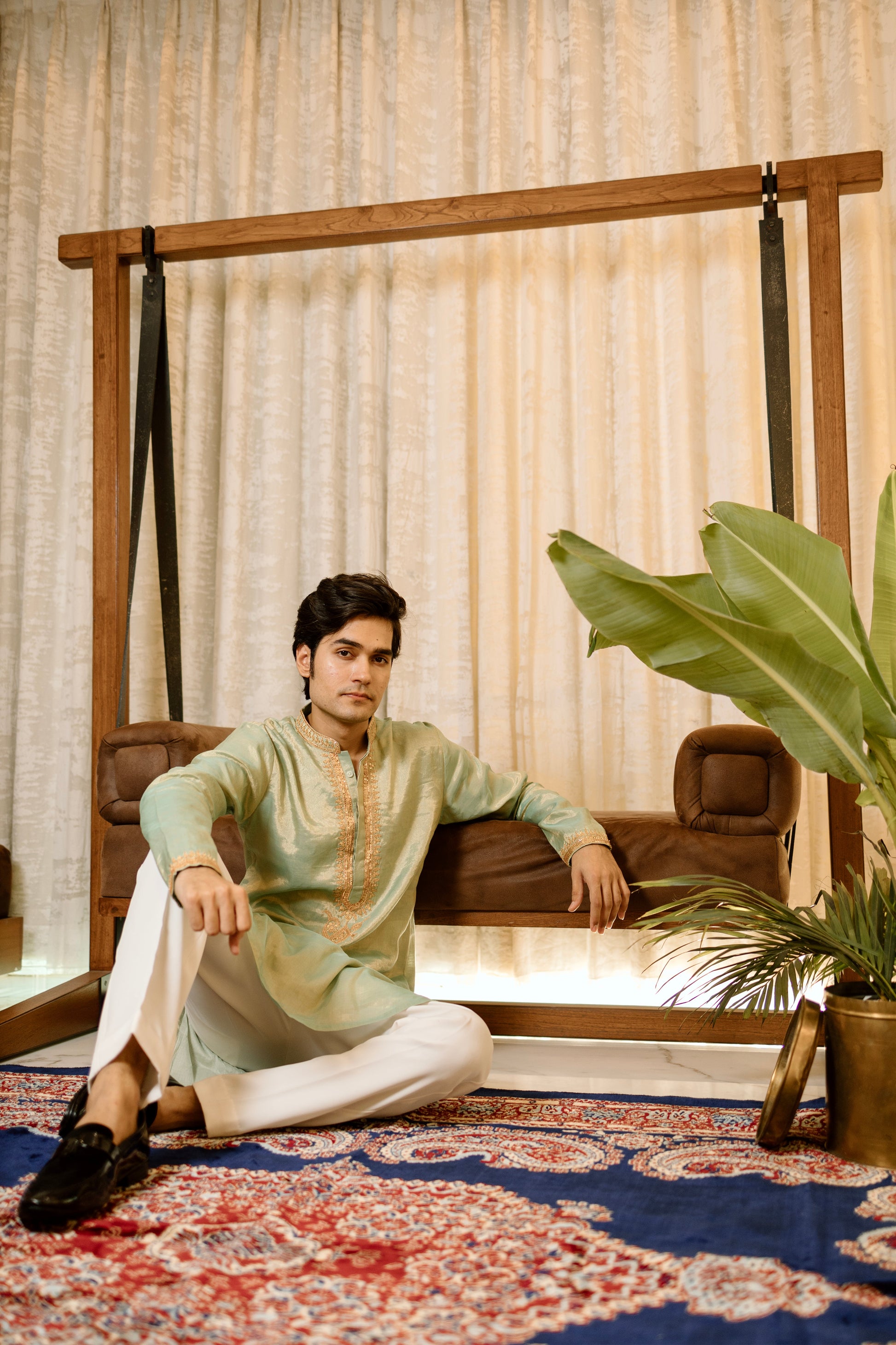 Light green mens Kurta