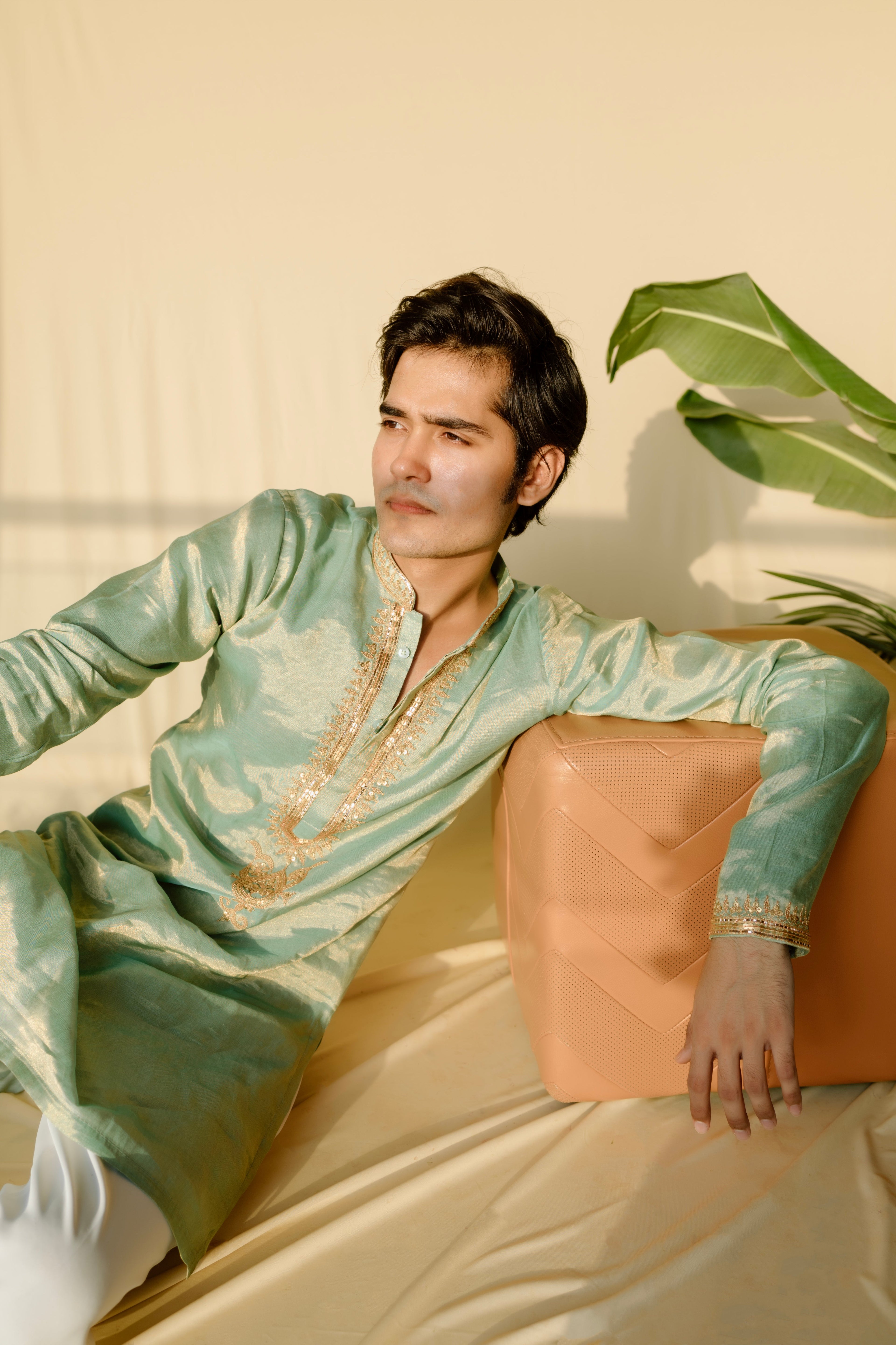 Light green mens Kurta