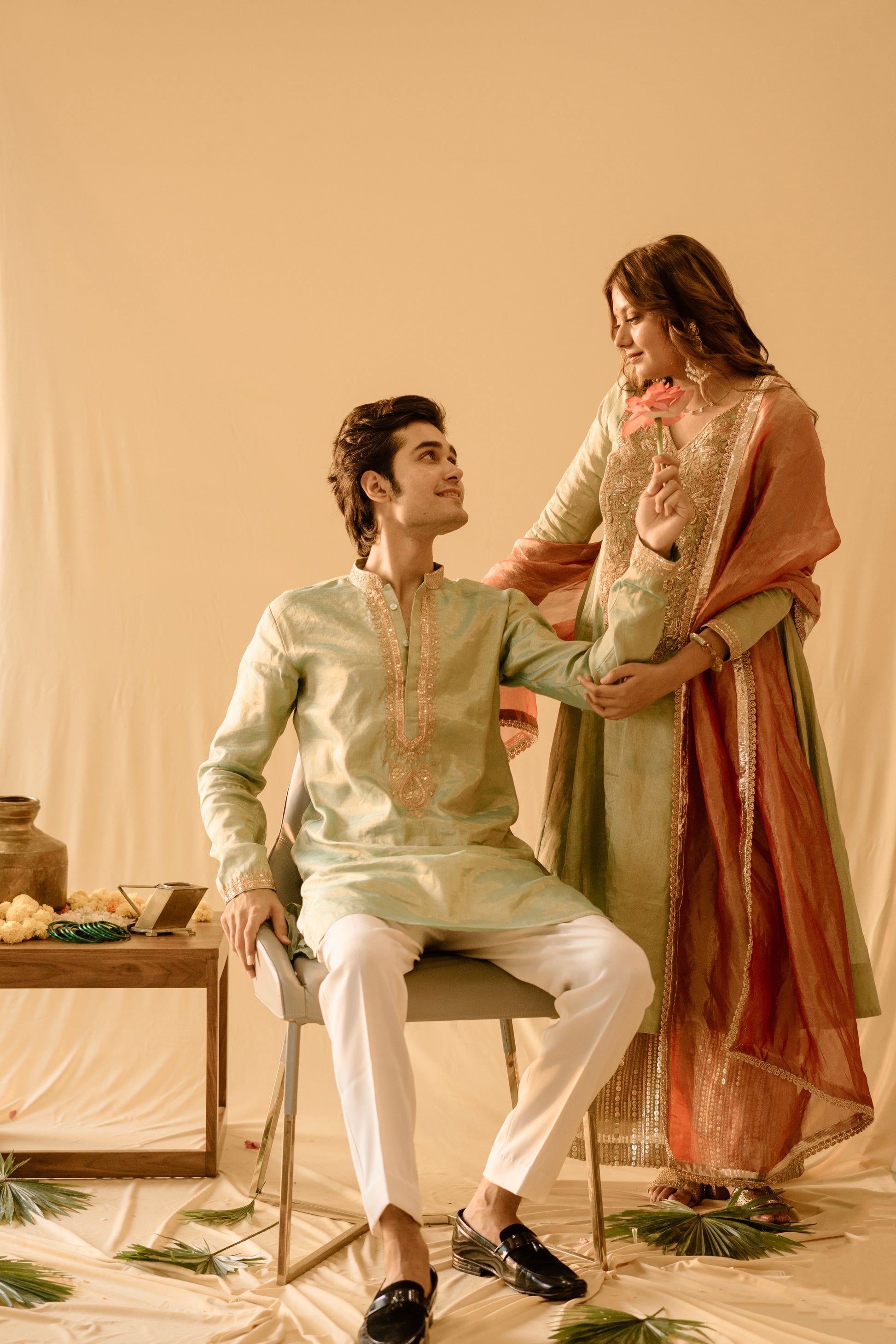 Light green mens Kurta