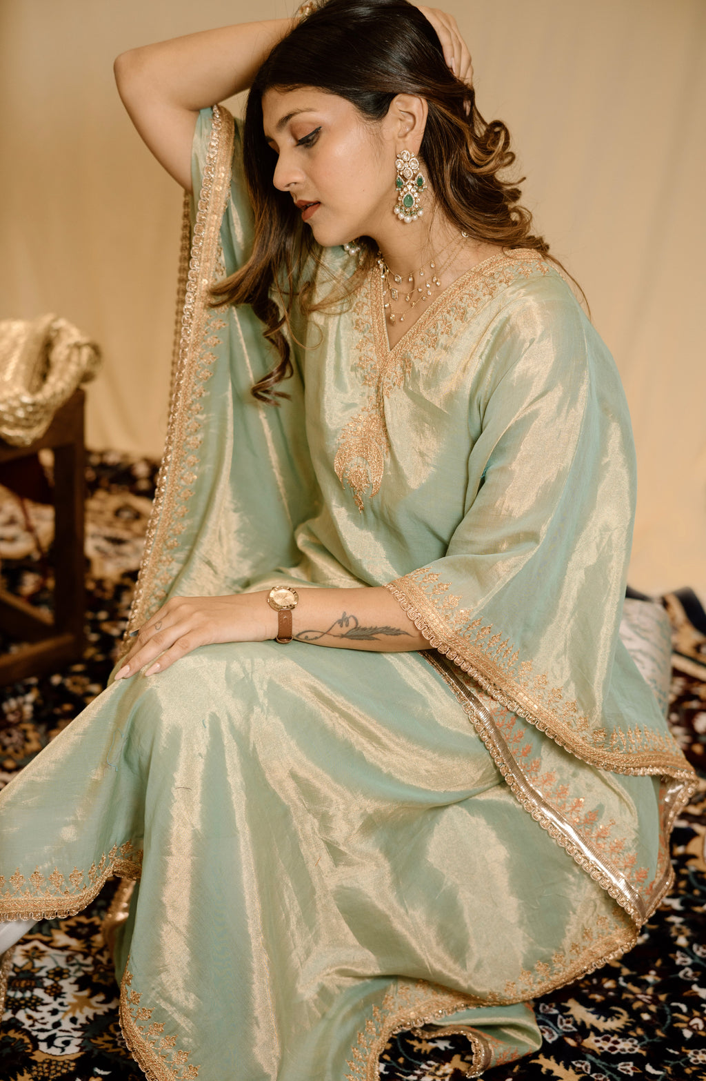 Light green Kaftan- 22 hours