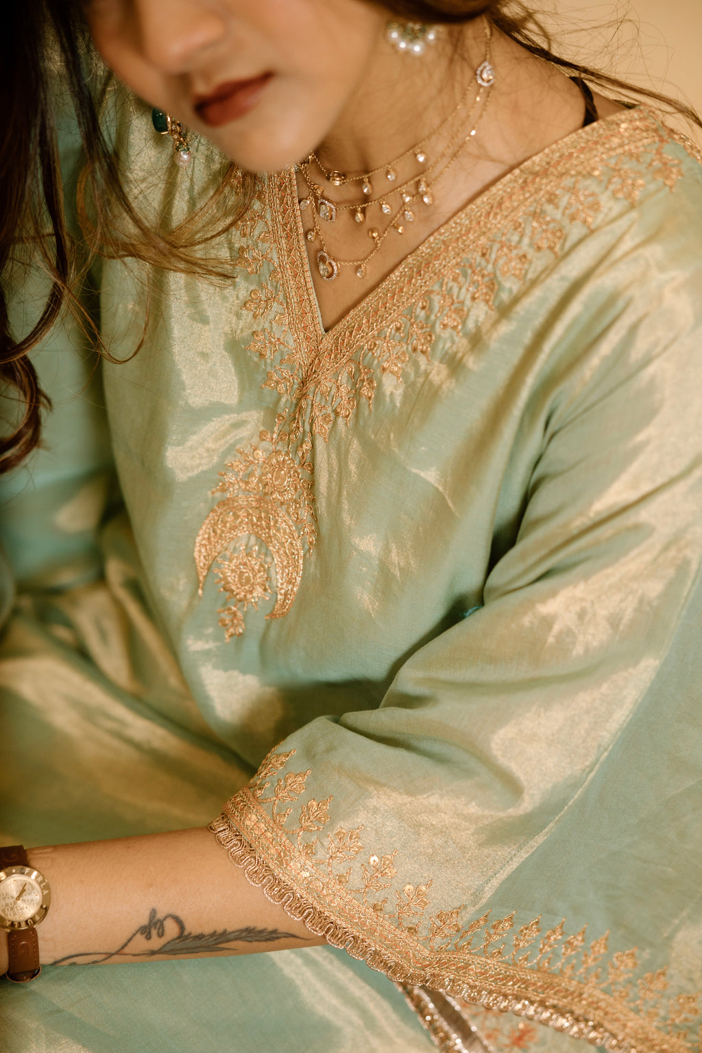 Light green Kaftan- 22 hours