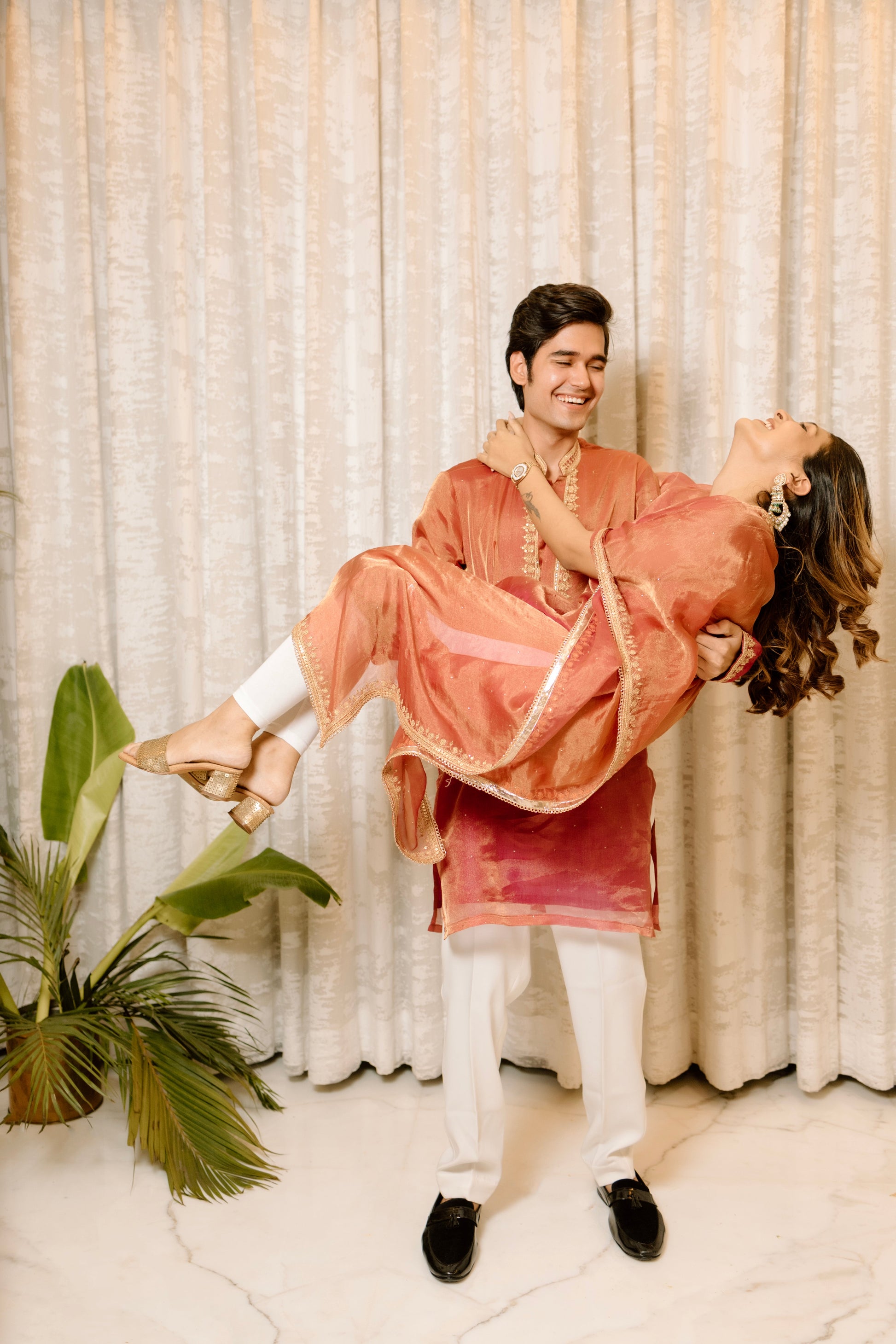 Orange mens Kurta